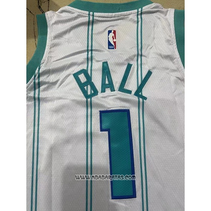 Camiseta Nino Charlotte Hornets LaMelo Ball #1 Association 2022-23 Blanco